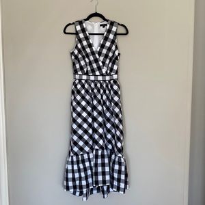 Jcrew black gingham maxi dress size 0
